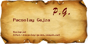 Pacsolay Gejza névjegykártya